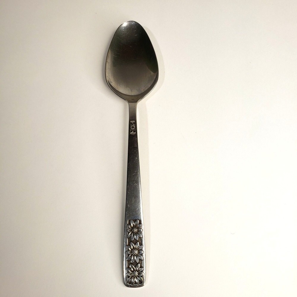 Suncrest Spring Charm William Rogers Custom Stainless Solid Serving Spoon